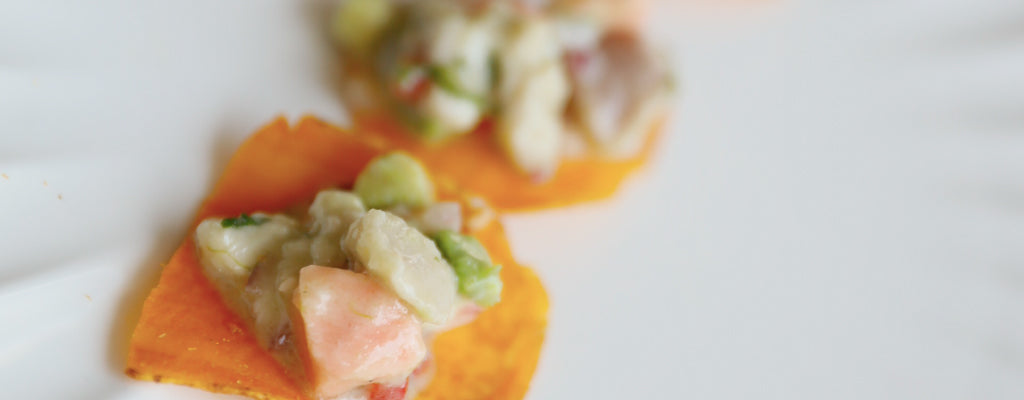 Ceviche con Chips de Camote
