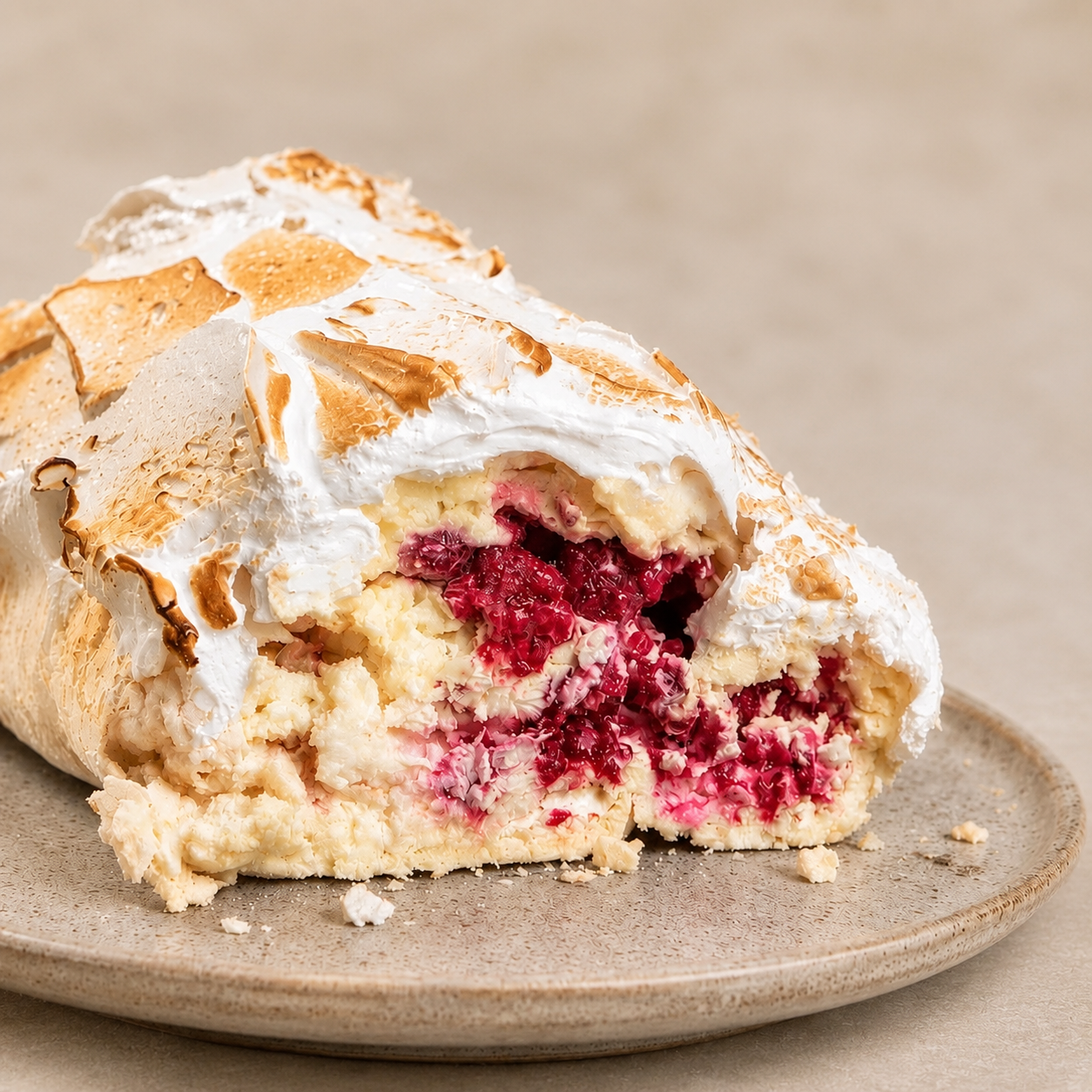 Roulade Merengue Frambuesa Maracuyá