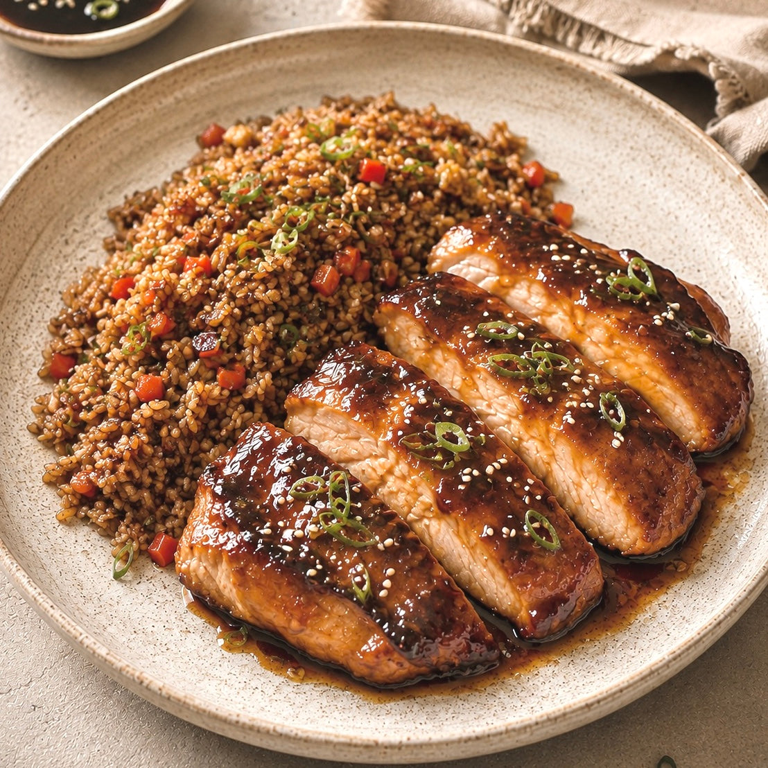 Pollo Teriyaki con Arroz Oriental