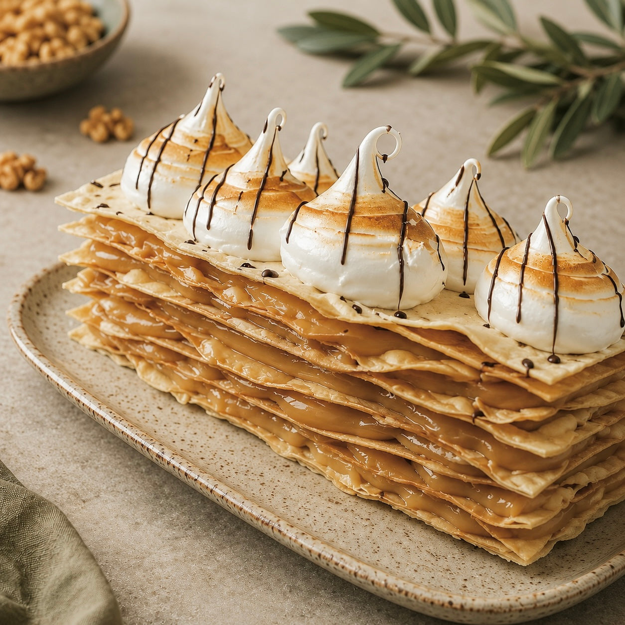Torta Hojarasca Manjar Merengue